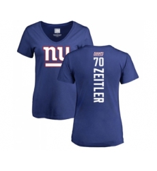 Football Women's New York Giants #70 Kevin Zeitler Royal Blue Backer T-Shirt