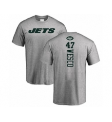 Football New York Jets #47 Trevon Wesco Ash Backer T-Shirt