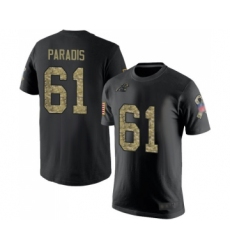 Football Men's Carolina Panthers #61 Matt Paradis Black Camo Salute to Service T-Shirt