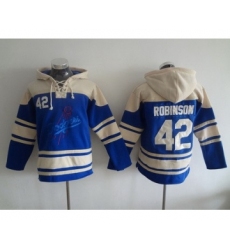 Men's Los Angeles Dodgers #42 Jackie Robinson Blue Alternate MLB Hoodie