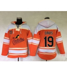 Men's Baltimore Orioles #19 Chris Davis Orange Baseball MLB Hoodie