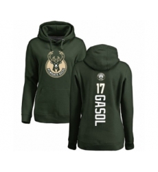 Basketball Women's Milwaukee Bucks #17 Pau Gasol Green Backer Pullover Hoodie