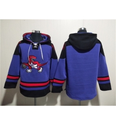 Men's Toronto Raptors Blank Purple Lace-Up Pullover Hoodie