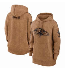 Women's Baltimore Ravens Nike Brown 2023 Salute to Service Pullover Hoodie
