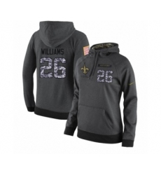 Football Women's New Orleans Saints #26 P.J. Williams Stitched Black Anthracite Salute to Service Player Performance Hoodie