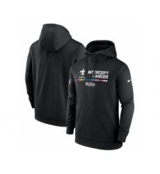 Men's New Orleans Saints 2022 Black Crucial Catch Therma Performance Pullover Hoodie