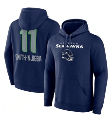 Men's Seattle Seahawks #11 Jaxon Smith-Njigba Navy Team Wordmark Player Name & Number Pullover Hoodie