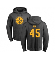 Football Pittsburgh Steelers #45 Roosevelt Nix Ash One Color Pullover Hoodie