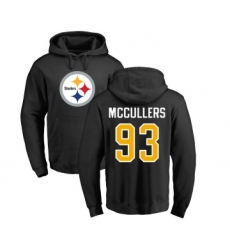 Football Pittsburgh Steelers #93 Dan McCullers Black Name & Number Logo Pullover Hoodie