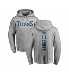 Football Tennessee Titans #11 A.J. Brown Ash Backer Pullover Hoodie