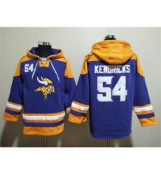 Men's Minnesota Vikings #54 Eric Kendricks Purple Yellow Ageless Must-Have Lace-Up Pullover Hoodie