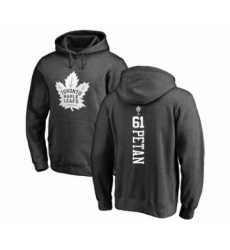 Hockey Toronto Maple Leafs #61 Nic Petan Charcoal One Color Backer Pullover Hoodie