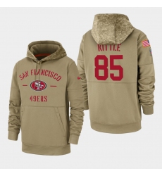 Men's San Francisco 49ers #85 George Kittle 2019 Salute to Service Sideline Therma Pullover Hoodie - Tan