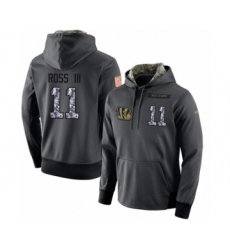 Football Men's Cincinnati Bengals #11 John Ross Stitched Black Anthracite Salute to Service Player Performance Hoodie