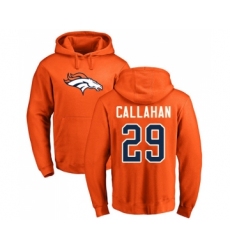 Football Denver Broncos #29 Bryce Callahan Orange Name & Number Logo Pullover Hoodie