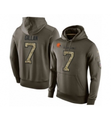 Football Men's Cleveland Browns #7 Jamie Gillan Green Salute To Service Pullover Hoodie