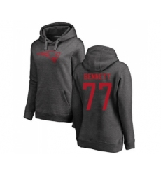 Football Women's New England Patriots #77 Michael Bennett Ash One Color Pullover Hoodie