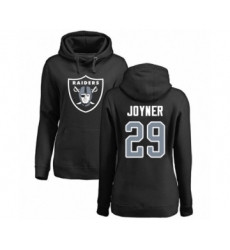 Football Women's Oakland Raiders #29 Lamarcus Joyner Black Name & Number Logo Pullover Hoodie