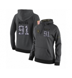 Football Women's Oakland Raiders #91 Benson Mayowa Stitched Black Anthracite Salute to Service Player Performance Hoodie
