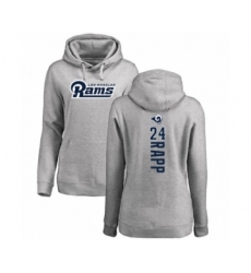 Football Women's Los Angeles Rams #24 Taylor Rapp Ash Backer Pullover Hoodie
