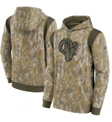 Men's Los Angeles Rams Nike Camo 2021 Salute To Service Therma Performance Pullover Hoodie