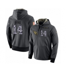 Football Men's Arizona Cardinals #14 Damiere Byrd Stitched Black Anthracite Salute to Service Player Performance Hoodie