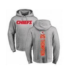 Football Kansas City Chiefs #25 Darwin Thompson Ash Backer Pullover Hoodie