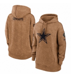 Women's Dallas Cowboys Nike Brown 2023 Salute to Service Pullover Hoodie