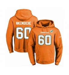 Football Men's Miami Dolphins #60 Robert Nkemdiche Orange Name & Number Pullover Hoodie
