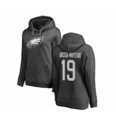 Women's Philadelphia Eagles #19 JJ Arcega-Whiteside Ash One Color Pullover Hoodie