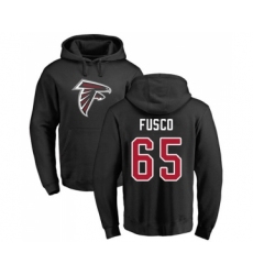 Football Atlanta Falcons #65 Brandon Fusco Black Name & Number Logo Pullover Hoodie