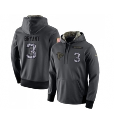 Football Men's Atlanta Falcons #3 Matt Bryant Stitched Black Anthracite Salute to Service Player Performance Hoodie