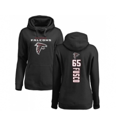 Football Women's Atlanta Falcons #65 Brandon Fusco Black Backer Pullover Hoodie