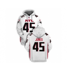 Men's Atlanta Falcons #45 Deion Jones 2021 White Pullover Football Hoodie