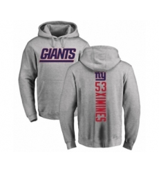 Football New York Giants #53 Oshane Ximines Ash Backer Pullover Hoodie