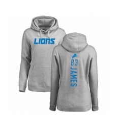 Football Women's Detroit Lions #83 Jesse James Ash Backer Pullover Hoodie