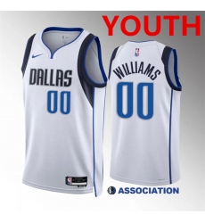 Youth Dallas Mavericks #00 Brandon Williams White Association Edition Stitched Basketball Jersey