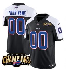 Men's Buffalo Bills Active Player Custom Black White 2023 F.U.S.E. AFC East Champions Ptach Football Stitched Jersey