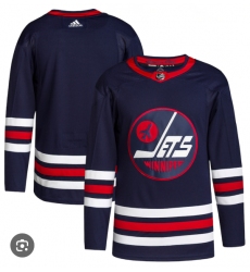 Men's Winnipeg Jets Custom Adidas 2021-22 Navy Stitched Jersey