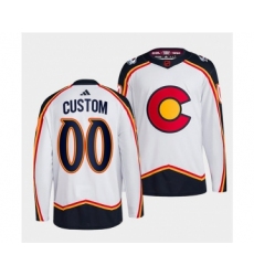 Men's Colorado Avalanche Custom White 2022-23 Reverse Retro Stitched Jersey