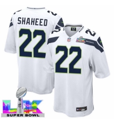 Men's Seattle Seahawks #22 Rashid Shaheed White 2025 2026 Super Bowl LX F U S E Stitched Jersey
