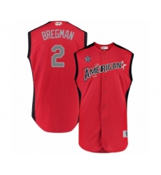 Men's Houston Astros #2 Alex Bregman Authentic Red American League 2019 Baseball All-Star Jersey