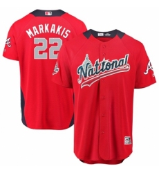 Youth Majestic Atlanta Braves #22 Nick Markakis Game Red National League 2018 MLB All-Star MLB Jersey