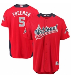 Youth Majestic Atlanta Braves #5 Freddie Freeman Game Red National League 2018 MLB All-Star MLB Jersey
