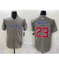 Men's Chicago Cubs #23 Ryne Sandberg Grey Limited Stitched Baseball Jersey