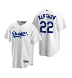 Men's Nike Los Angeles Dodgers #22 Clayton Kershaw White Home Stitched Baseball Jersey