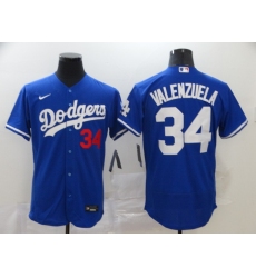 Men's Nike Los Angeles Dodgers #34 Fernando Valenzuela Blue Authentic Jersey