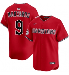 Men's Cleveland Guardians #9 Kyle Manzardo Red Alternate Limited Stitched Baseball Jersey