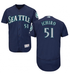 Men's Majestic Seattle Mariners #51 Ichiro Suzuki Navy Blue Alternate Flex Base Authentic Collection MLB Jersey