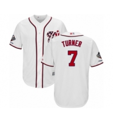 Youth Washington Nationals #7 Trea Turner Authentic White Home Cool Base 2019 World Series Champions Baseball Jersey